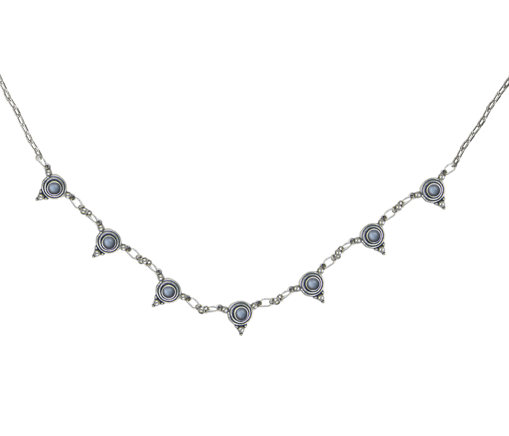 Sterling Silver Necklace With Grey Moonstone